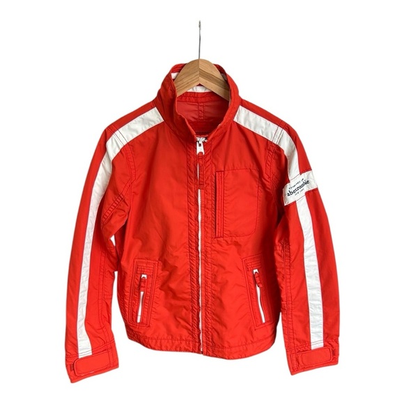 Abercrombie Saranac Lake Jacket Orange & White Jacket Kid's Size Large - Picture 1 of 17